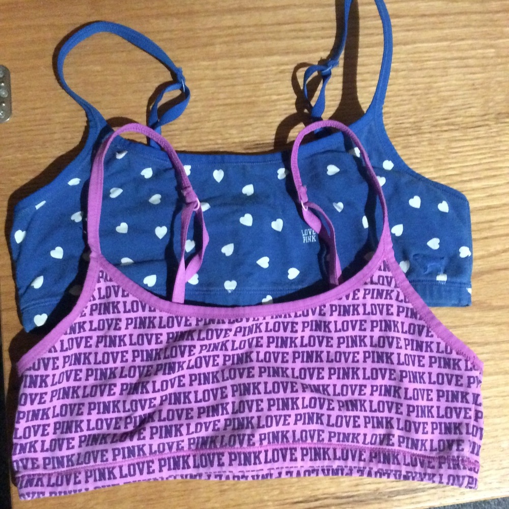 Two Victoria's Secret PINK Bralettes size Small S